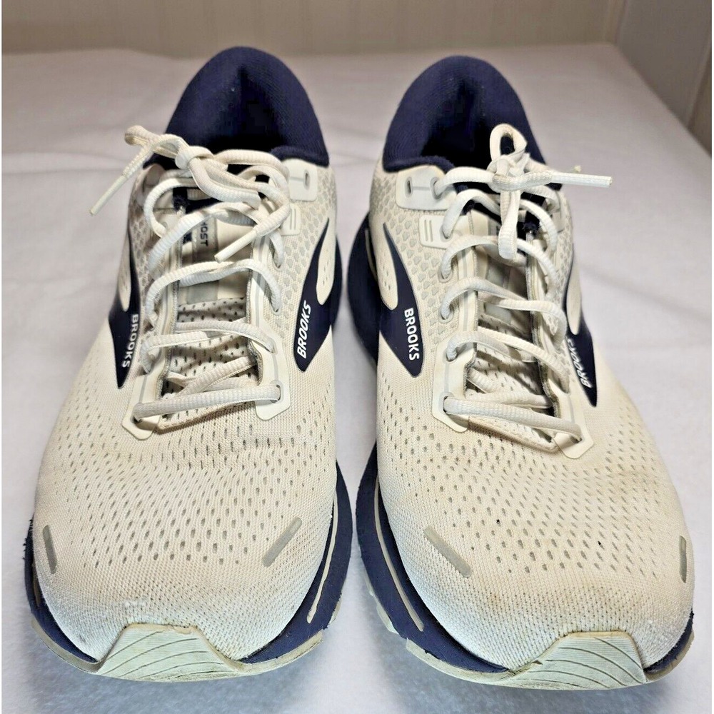 Brooks Ghost 14 12.5 D Mens‎ Running Shoes White Athletic Sneakers